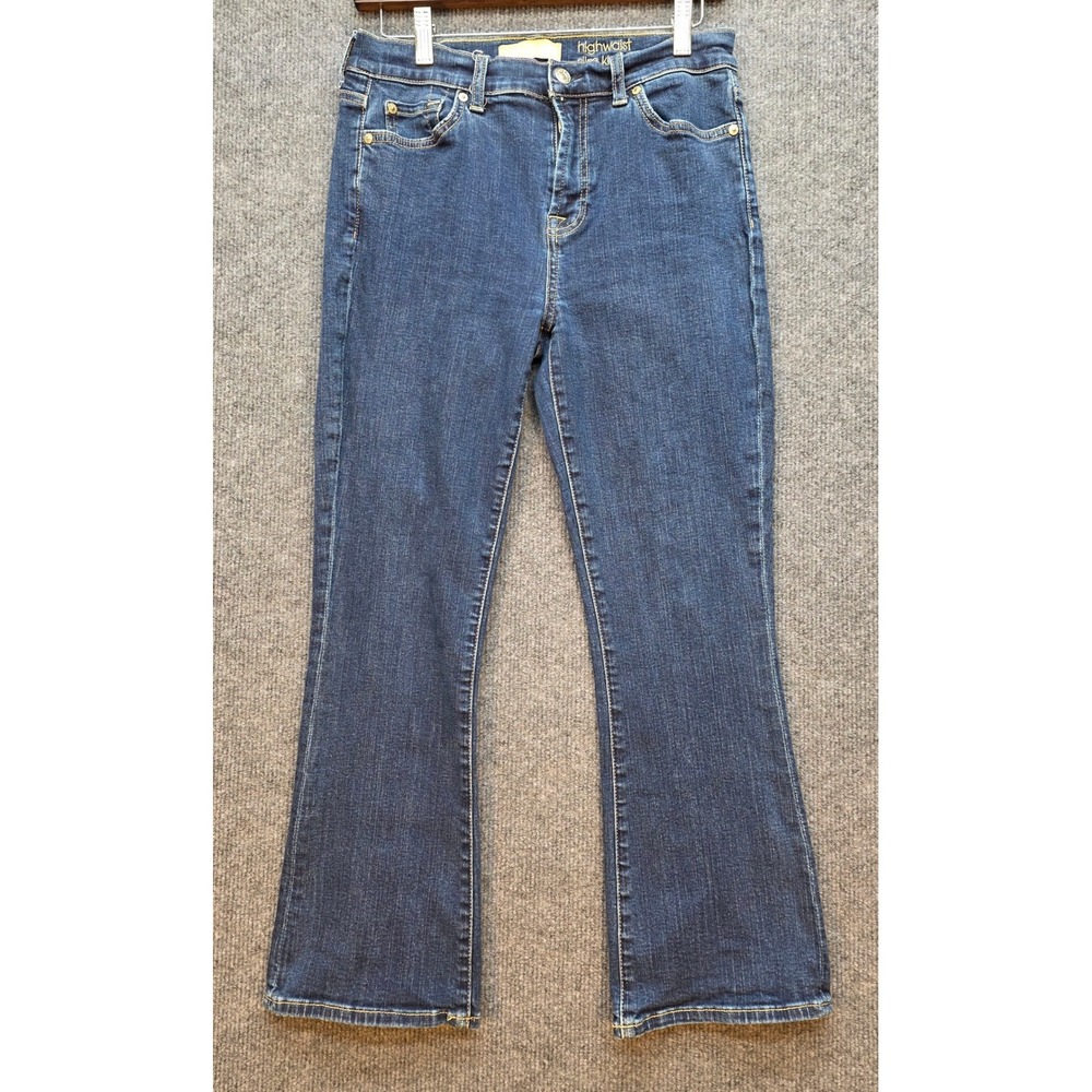 7 For All Mankind Slim Kick Jeans Womens 27 Blue Excellent High Waist b(air)